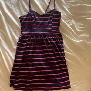 Xhilaration pink and navy striped dress in medium